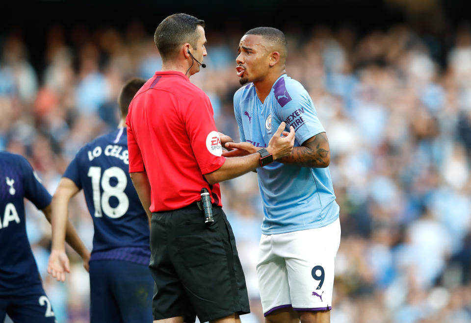 Gabriel Jesus' goal against Spurs was cruelly chalked off for handball (Martin Rickett/PA Wire)