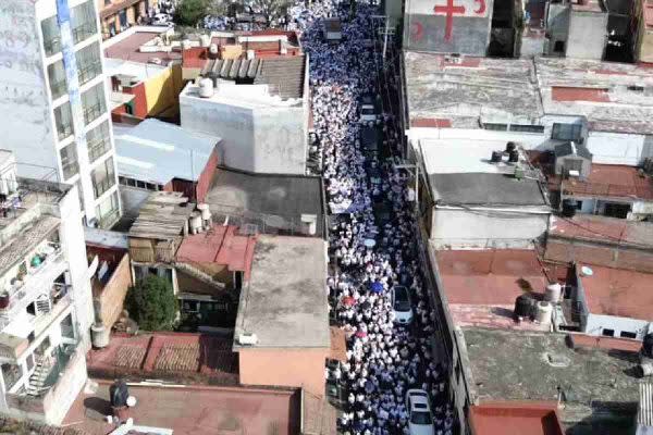 maestros del snte marchan en morelos en exigencia de mejores servicios de salud.