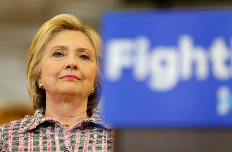 Hillary Clinton during a campaign stop in Sacramento, Calif., on June 5. (Mike Blake/Reuters)