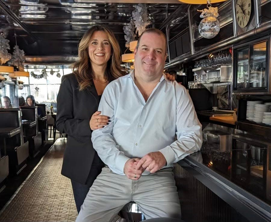 Dean and Odelya Vivolo, owners of Trattoria Vivolo in Harrison. The restaurant, located in what was a 1940s diner, was recently named one of the best Italian restaurants in the suburbs by Forbes Magazine. Photographed Jan. 11, 2024