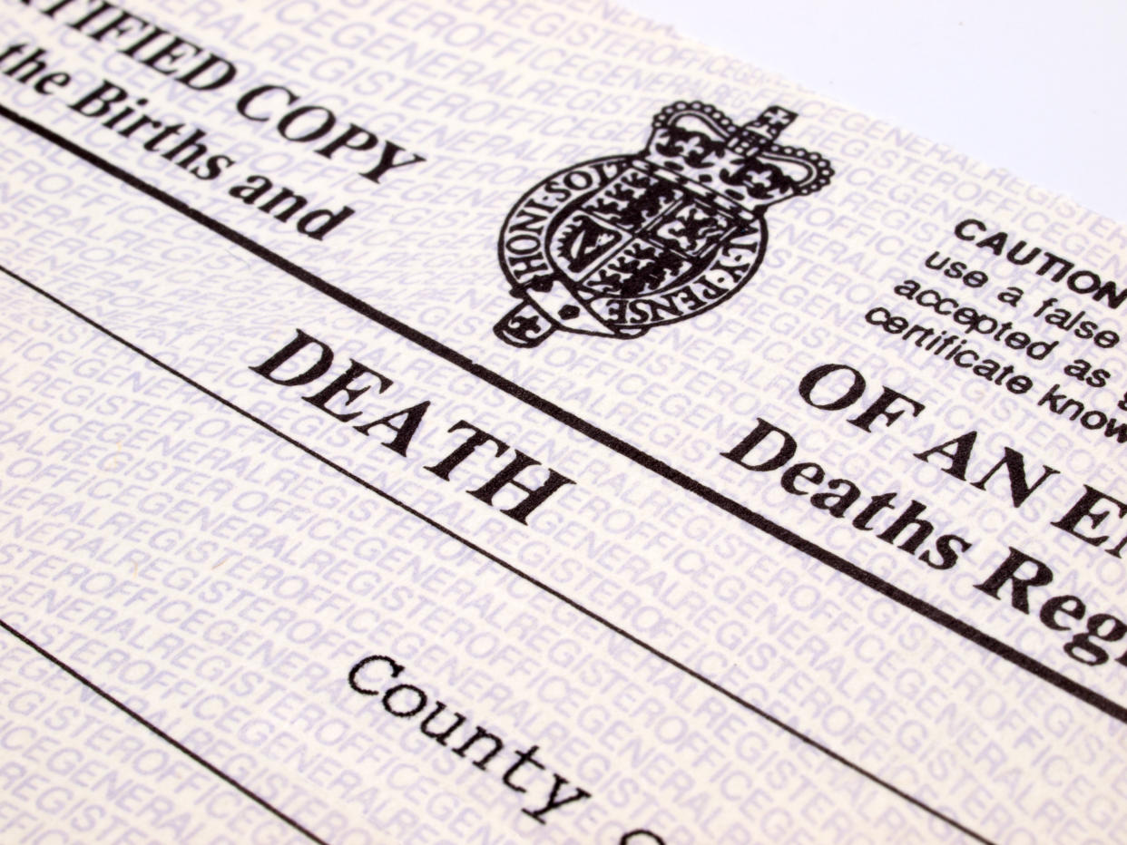 UK Death Certificate