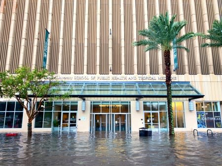 A flooded area is seen in New Orleans