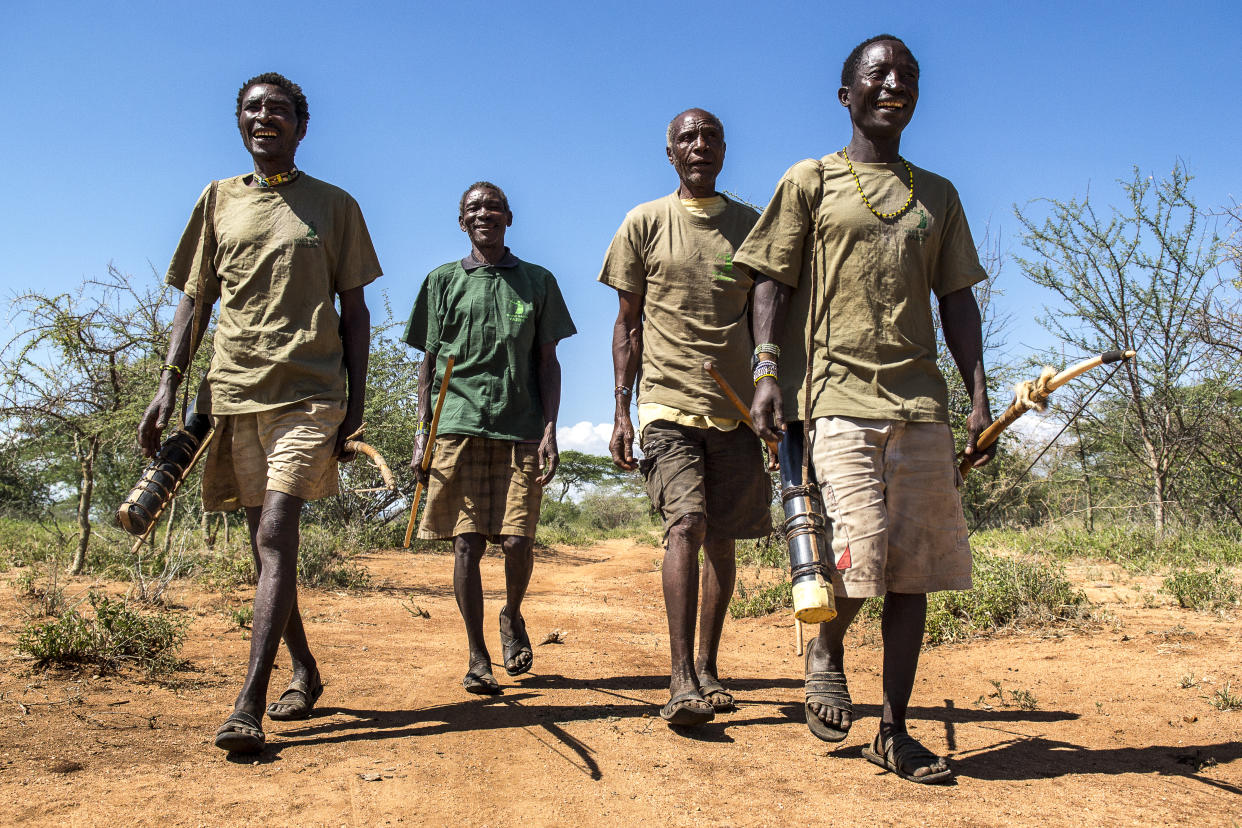 Hadza scouts in Tanzania patrol their woodlands. ROSHNI LODHIA / CARBON TANZANIA