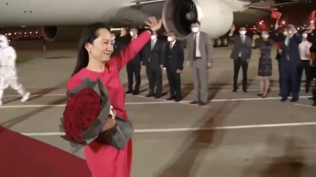 Huawei CFO Meng Wanzhou arrives in Shenzhen