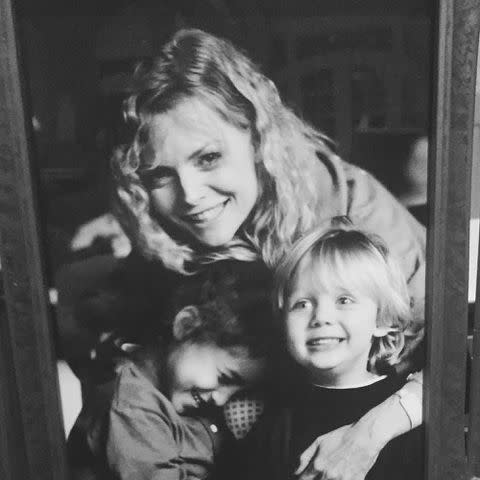 <p>Michelle Pfeiffer Instagram</p> Throwback photo of Michelle Pfeiffer with her two children