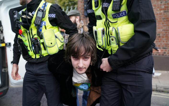 Thelwell is arrested at the scene - Jacob King/PA