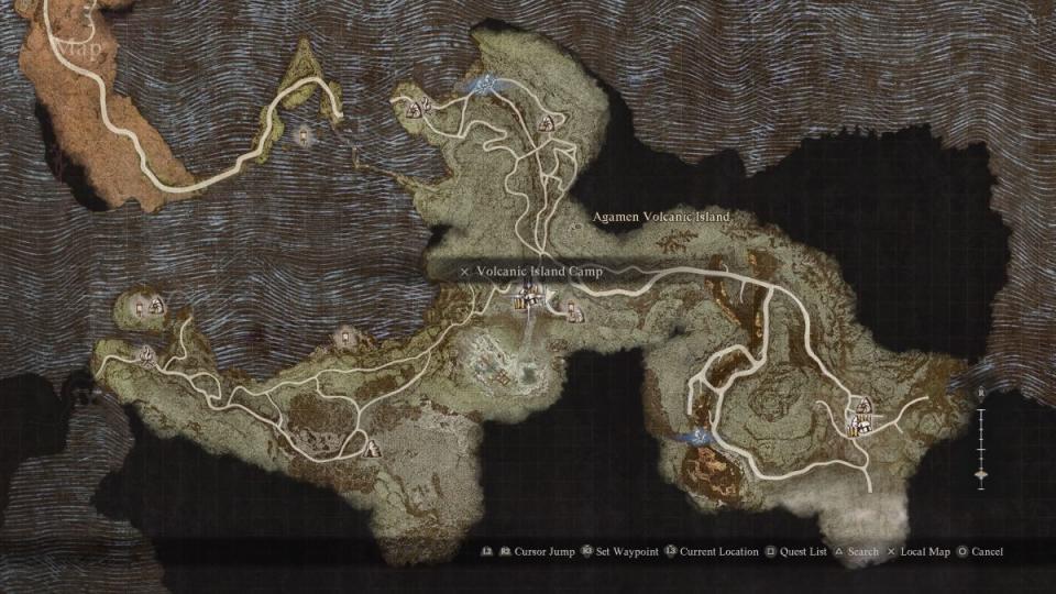 Volcanic Island Camp is where you'll need to complete a quest to unlock the Warfarer vocation.<p>Capcom, GLHF</p>
