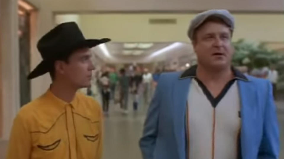 David Byrne and John Goodman in True Stories