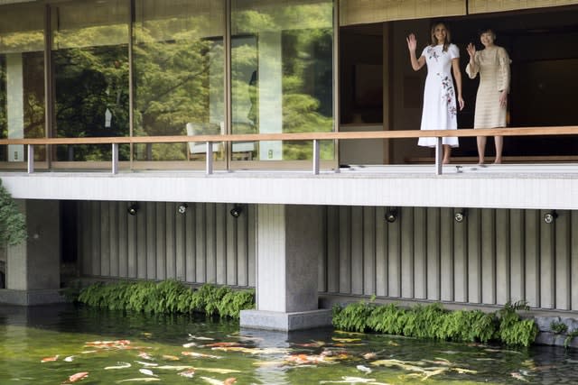 Melania Trump and Akie Abe at the State Guest House in Tokyo