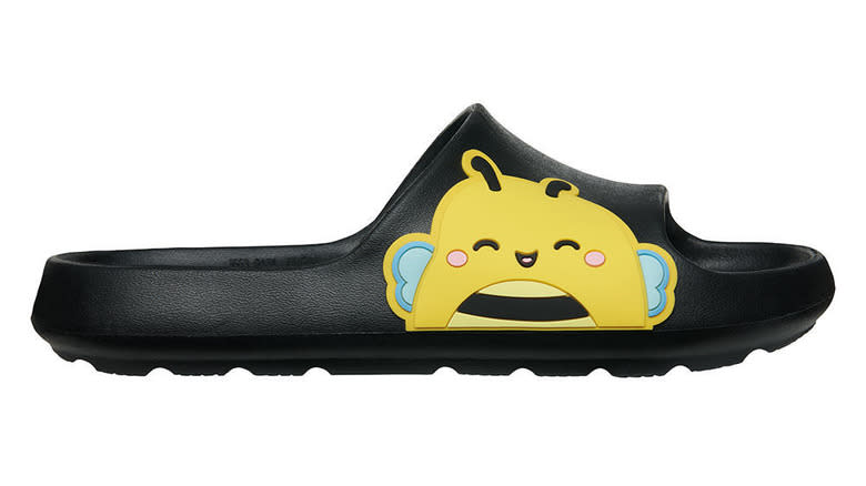 Black sandals with cartoon bee