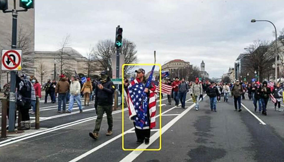 Michael Joseph Foy outside the U.S. Capitol on Jan. 6, 2021. (U.S. District Court for the District of Columbia)