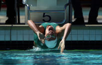 SANTA CLARA, CA - JUNE 02: Meagen Nay of Australia swims in the women's 200 meter backstroke during day 3 of the Santa Clara International Grand Prix at George F. Haines International Swim Center on June 2, 2012 in Santa Clara, California. (Photo by Ezra Shaw/Getty Images)