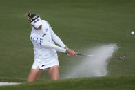 Nelly Korda hits from a bunker onto the sixth green during the second round of the LPGA CME Group Tour Championship golf tournament, Friday, Nov. 18, 2022, at the Tiburón Golf Club in Naples, Fla. (AP Photo/Lynne Sladky)