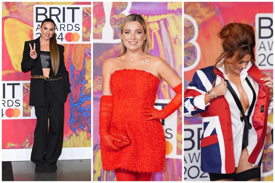 Mel C, Sian Welby and Tallia Storm hit the red carpet at the 2024 BRITS (ES Composite)