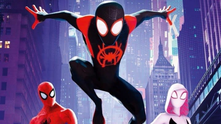 Miles swings into action in "Spider-Man: Into the Spider-Verse."