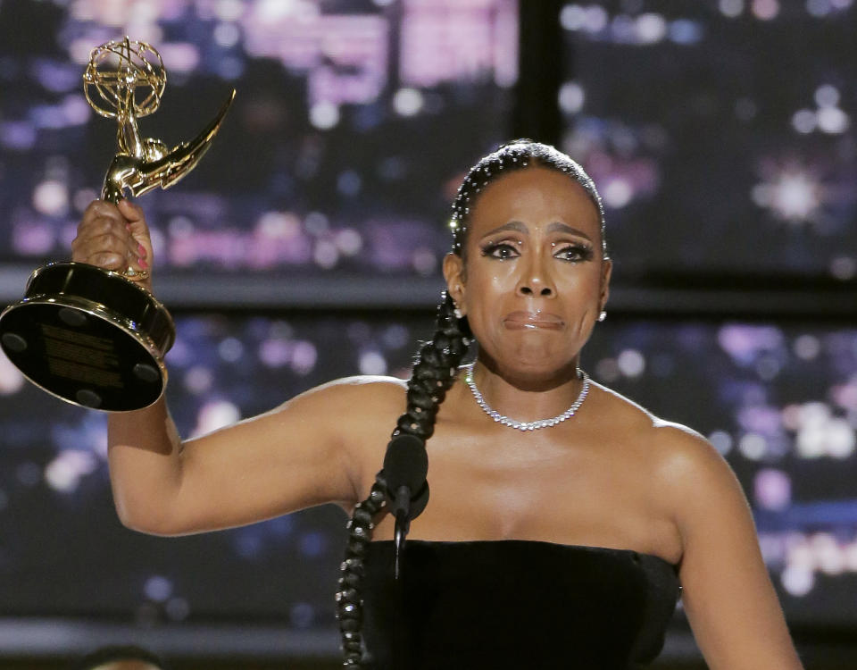 Abbott Elementary star Sheryl Lee Ralph received flowers from Beyoncé after winning the Emmy. (Photo: Chris Haston/NBC via Getty Images)