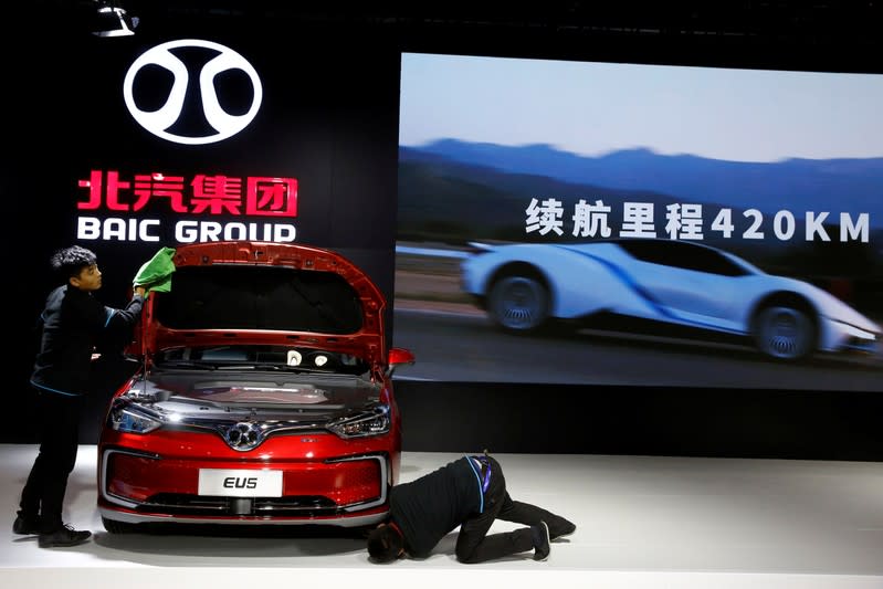 FILE PHOTO: BAIC Group automobile maker at the IEEV New Energy Vehicles Exhibition in Beijing