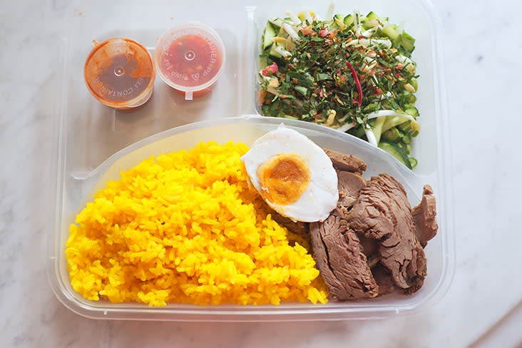 A signature dish from Dapur Mcda is their 'nasi kerabu kuning' which has subtle and more refined flavours