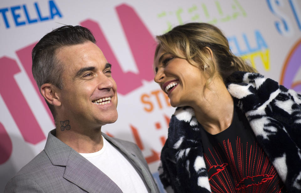 Singer Robbie Williams and actress Ayda Field attend the Stella McCartney Autumn 2018 