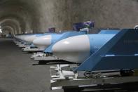 Missiles are seen at an underground missile site of Iran's Revolutionary Guards at an undisclosed location in the Gulf