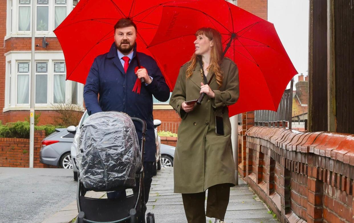 Angela Rayner on the campaign trail for Labour in Blackpool South with Chris Webb, the party's by-election candidate