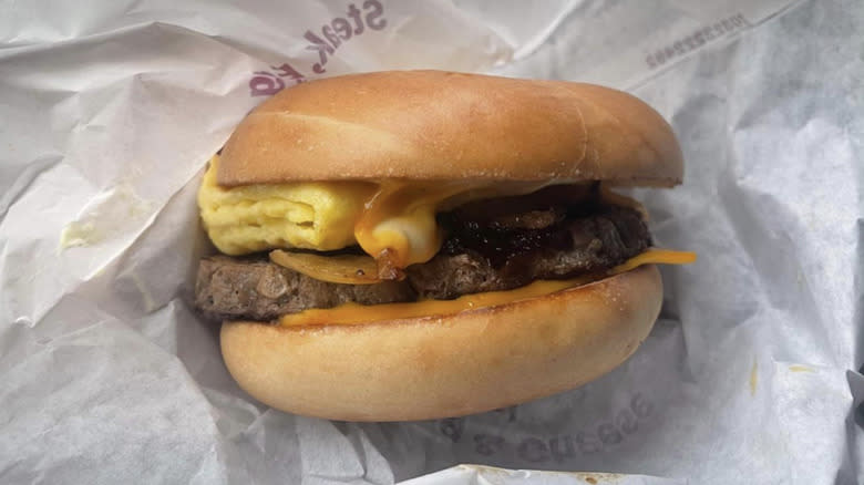 McDonald's steak egg and cheese bagel