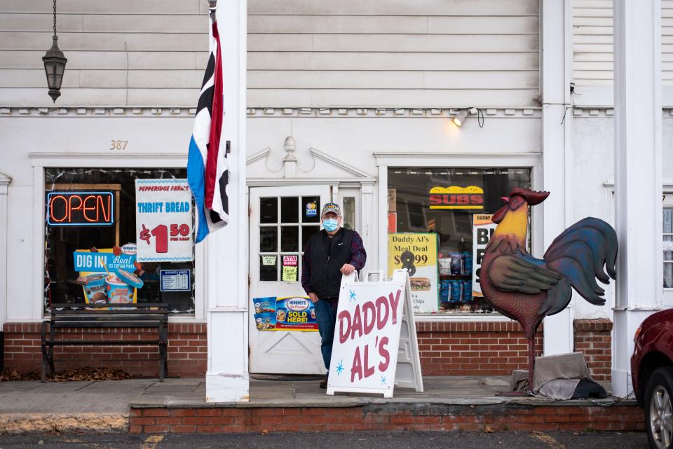 Al Dick, 73, is the owner of Daddy Al's General Store in Oneonta. The 2020 Rockefeller Center Christmas tree, a 75-foot-tall Norway spruce, came from Dick's front yard at his home in Oneonta.