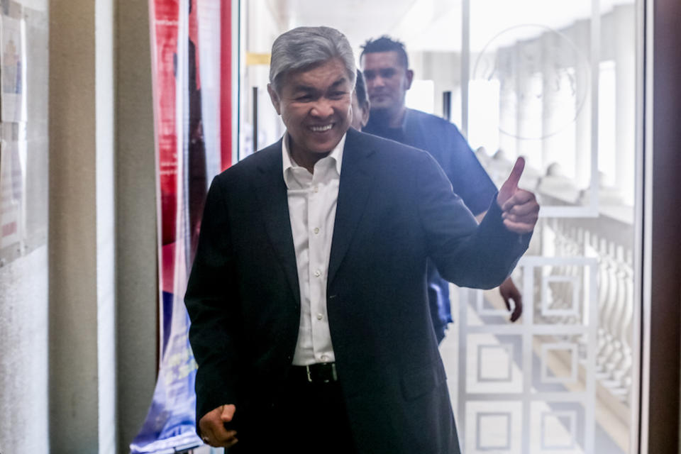 Datuk Seri Ahmad Zahid Hamidi is pictured at the Kuala Lumpur High Court December 3, 2019. — Picture by Firdaus Latif