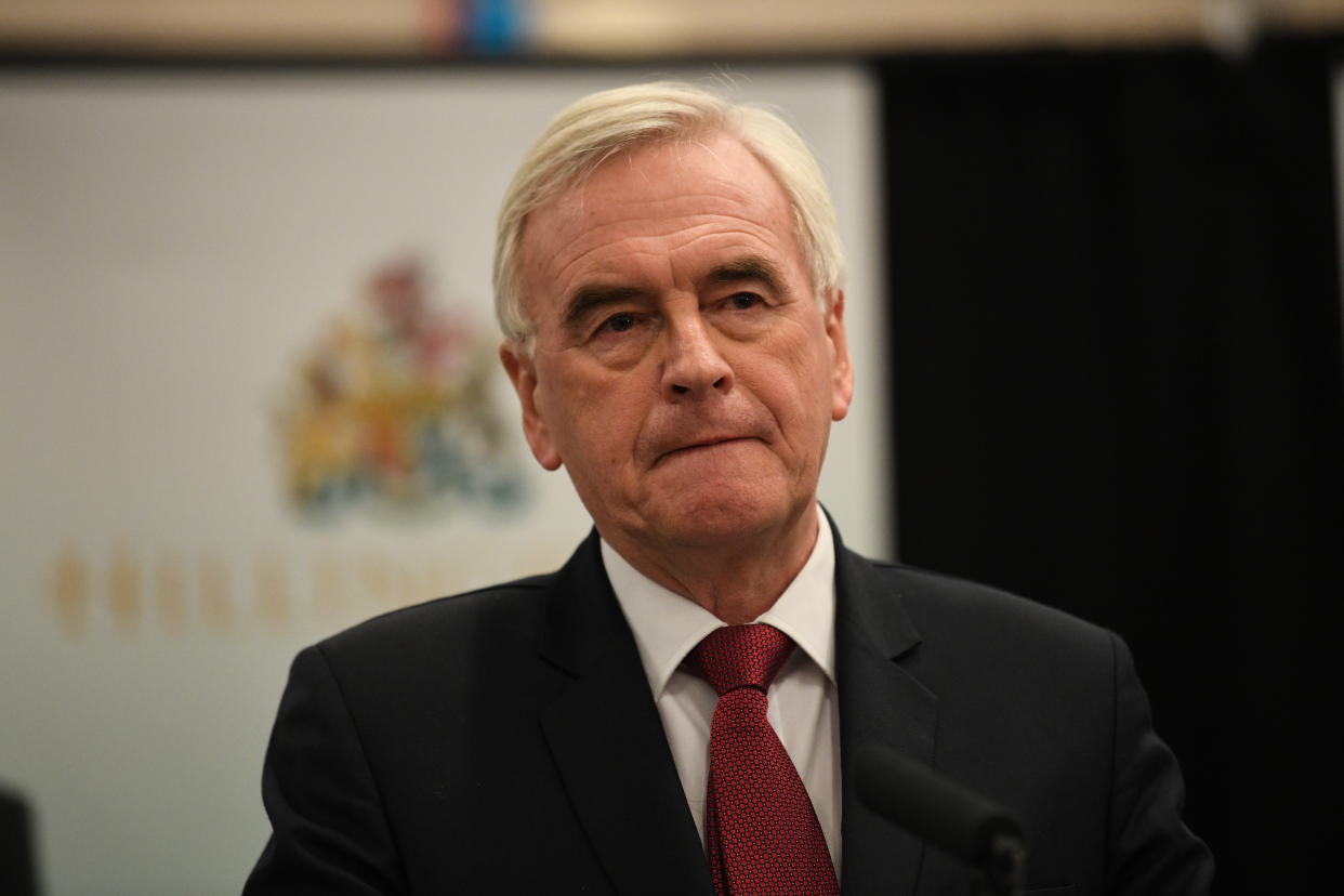 Hayes and Harlington MP John McDonnell speaking at Uxbridge, where he retained his parliamentary seat after the 2019 General Election.