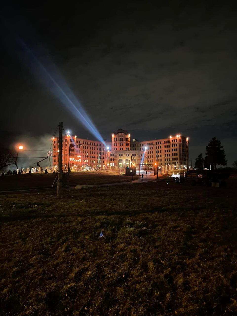 The shuttered Essex County Isolation Hospital in Belleville was lit up this week with film crews