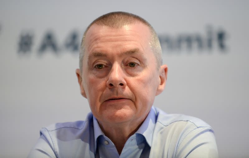 FILE PHOTO: Willie Walsh Chief Executive of International Airlines Group (IAG) attends the Europe Aviation Summit in Brussels