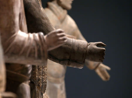 Terracotta Warriors which guarded the tomb of China’s First Emperor, Qin Shi Huang, on loan from China are displayed in The World Museum, Liverpool, Britain February 6, 2017.REUTERS/Andrew Yates