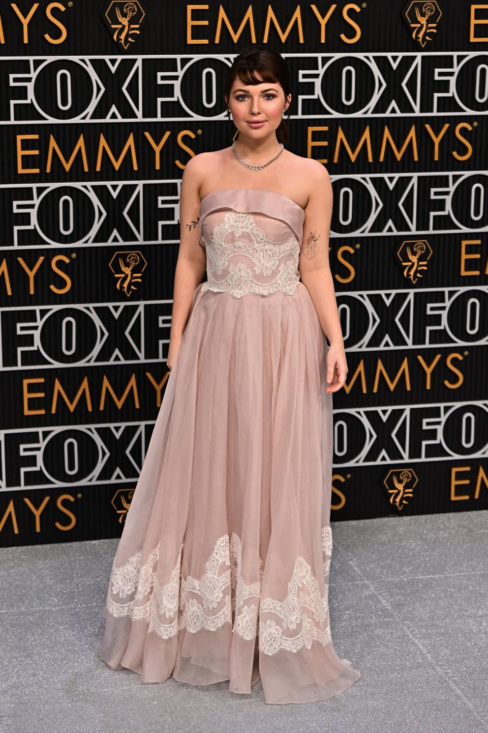 Sammi Hanratty arrives for the 75th Emmy Awards