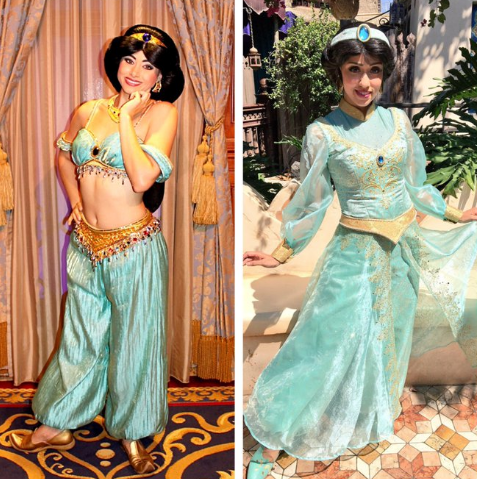 La princesa Jasmine estrena imagen. A la izquierda, su anterior look; y a la derecha, como luce ahora. Foto: Twitter.com/wdwmickeyhunter