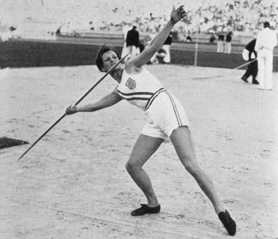 Babe Didrikson won a gold in javelin and the 80-meter hurdles at the 1932 Olympics, and took home a silver for long jump. (Photo by Getty Images)