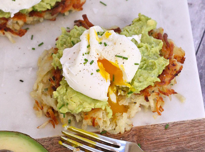 Potato Avocado Toast with Poached Eggs