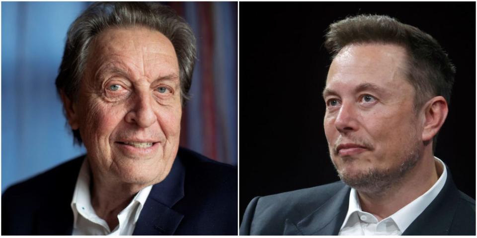 Sind sich nicht einig: Elon Musk (r.) und sein Vater Errol Musk (l.). - Copyright: GIANLUIGI GUERCIA/AFP via Getty Images and Chesnot/Getty Images