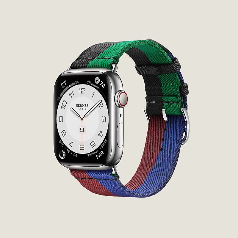 Series 8 case & Band Apple Watch Hermès Single Tour 45 mm Casaque