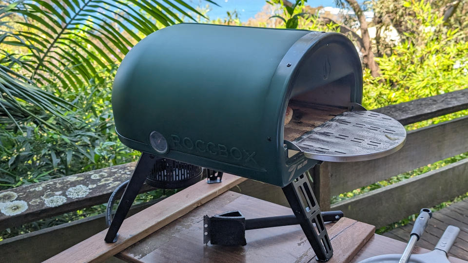 Roccbox pizza oven cooking pizza and bread