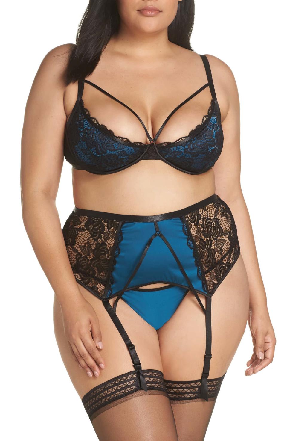 Oh La La Cheri Strappy Lace Bra, Panties and Garter Belt. (Photo: Nordstrom)