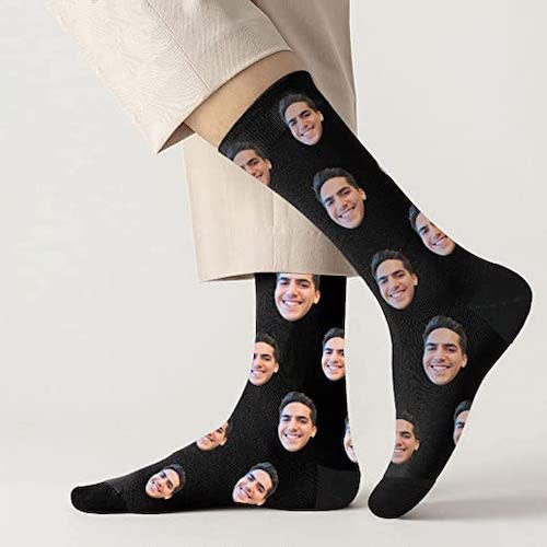 YokeDuck Novelty Custom Face Socks funny stocking stuffer
