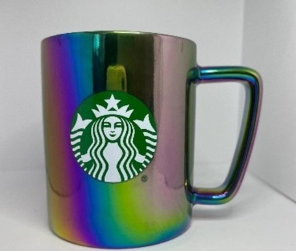 PHOTO: Nestlé USA recalls metallic mugs sold with Starbucks-branded gift sets due to burn and laceration hazards. (The U.S. Consumer Product Safety Commission)