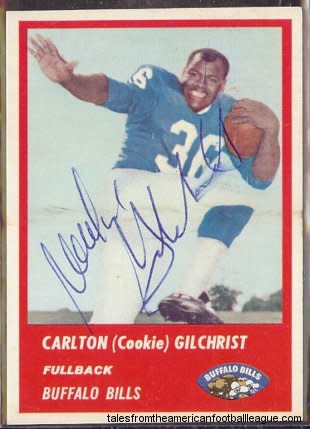 Gilchrist's 1963 Bills' Fleer card.