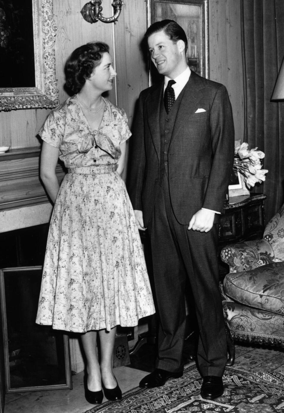 Princess Diana's parents Viscount Althorp, who will become the 8th Earl Spencer, and Hon Frances Roche before their wedding at Westminster Abbey