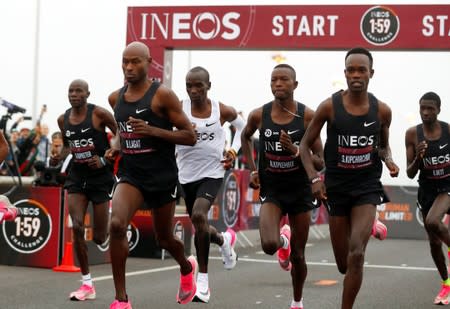 Eliud Kipchoge, the marathon world record holder from Kenya, attempts to run a marathon in under two hours in Vienna