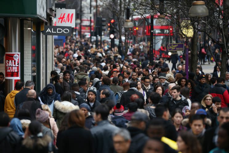 The insane crowds mean it's better to shop alone [Photo: Getty]