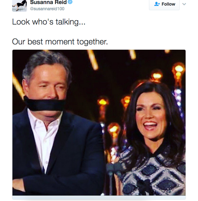 Susanna Reid gags Piers Morgan at the NTAs (Twitter)