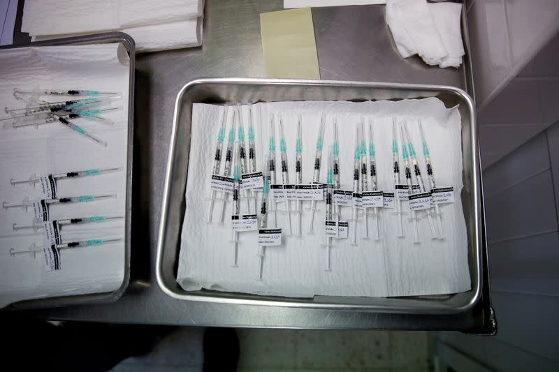 FILE PHOTO: FILE PHOTO: Pfizer-BioNTech coronavirus disease (COVID-19) vaccines are seen at Sao Jose Hospital in Lisbon
