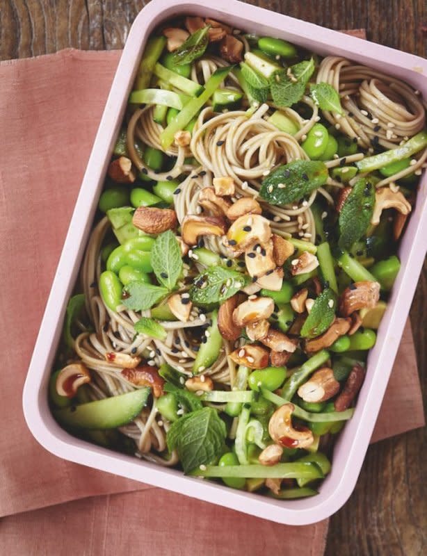 <p>Nassima Rothacker</p><p>This noodle salad looks beautiful—vibrant and green—and it tastes so fresh thanks to the mint and lime. It’s a great lunchbox option too. Just take the dressing in a separate little pot and stir it together when you’re ready to eat.</p><p><strong>Get the recipe: <a href="https://parade.com/1061224/kelli_acciardo/deliciously-ellas-cucumber-and-cashew-noodle-salad-recipe/" rel="nofollow noopener" target="_blank" data-ylk="slk:Cucumber and Cashew Noodle Salad;elm:context_link;itc:0;sec:content-canvas" class="link ">Cucumber and Cashew Noodle Salad</a></strong></p>