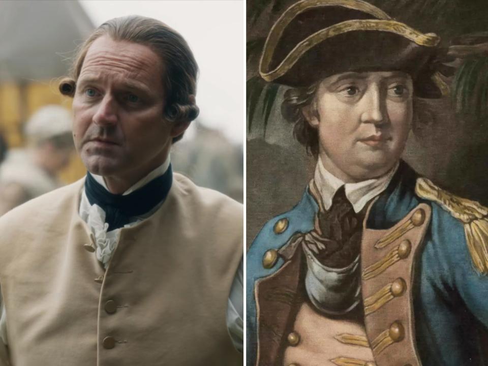 Benedict Arnold an American military officer who switched sides in the Revolutionary War, is portrayed by Rod Hallett in the series.